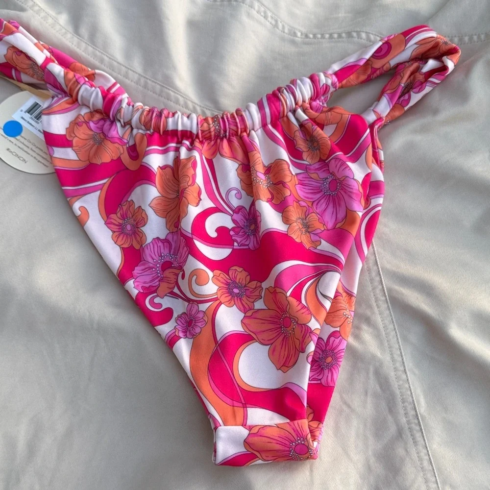 Women’s Pink & Orange Floral Swim Bottoms
